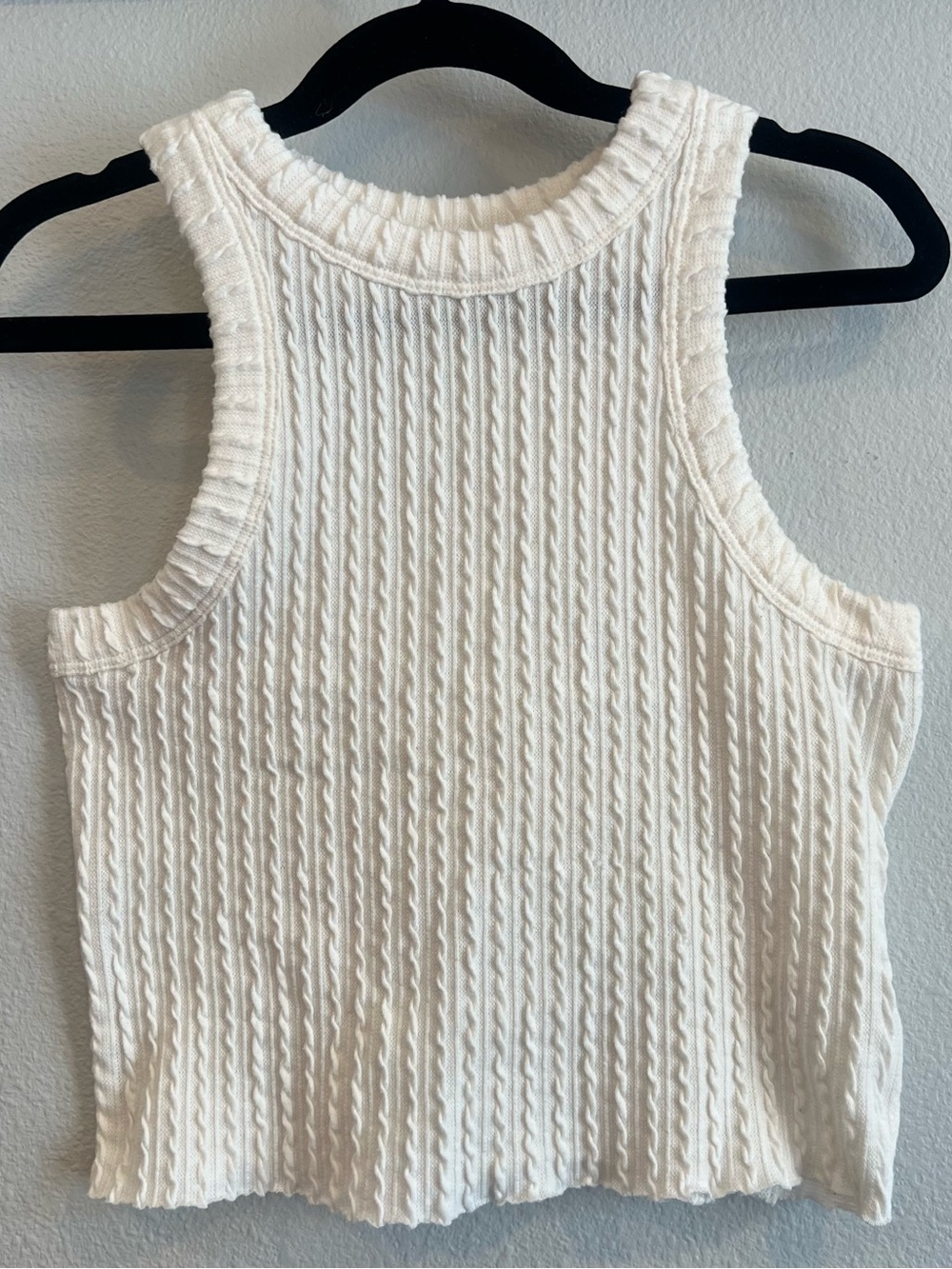 Classic Ribbed Knit Tank Top - White size XS